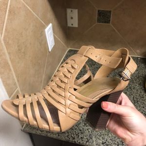 Tan Basket Weave Heels